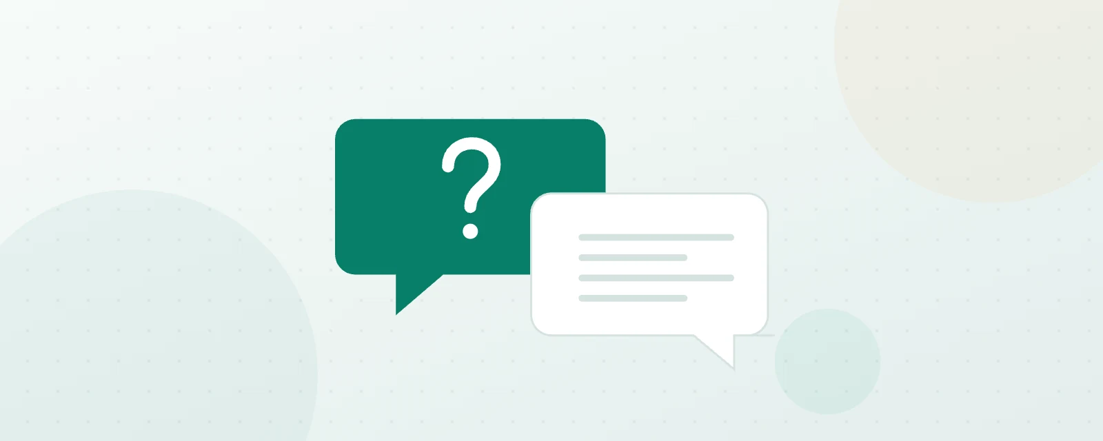 Ilustración: burbujas de conversación con signo de pregunta