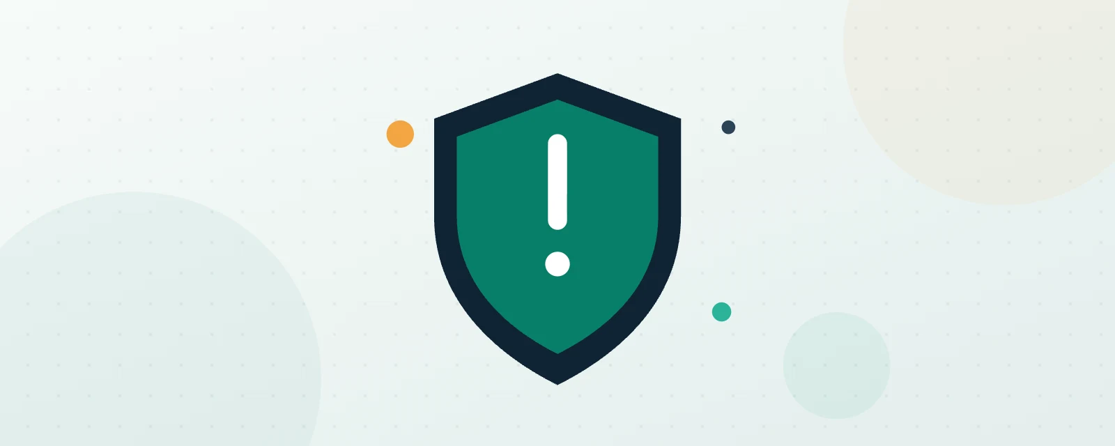 Ilustración: escudo con signo de advertencia, aviso de riesgo